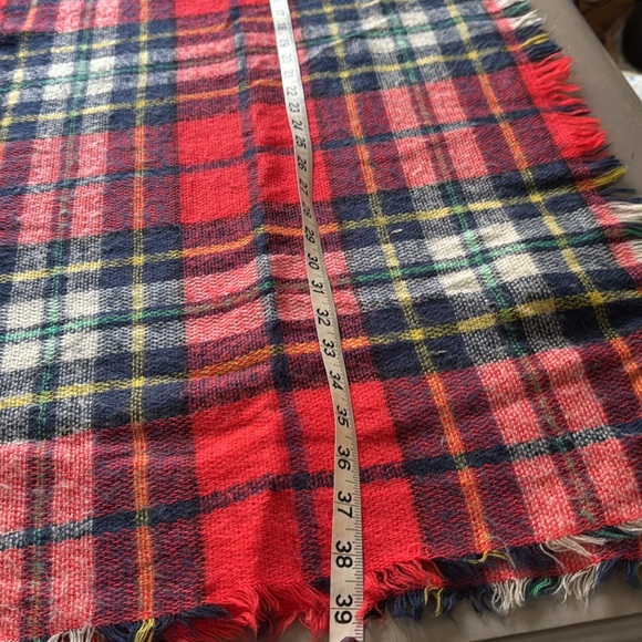 Red Plaid Blanket Scarf Wrap - Picture 4 of 9